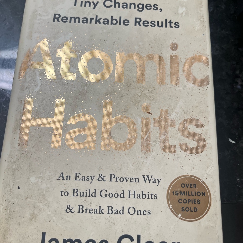 Atomic Habits Book by James Clear - White and Gold